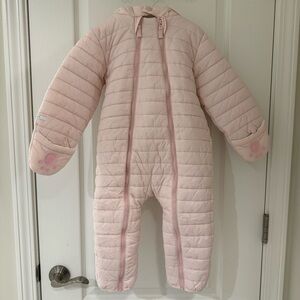 The Little White Company | Quilted Shell Faux-Shearling Pramsuit | 18-24M